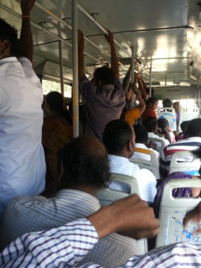 On a bus in Chennai